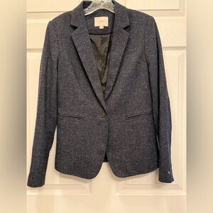 LOFT Women's Subtle Navy Tweed Blazer